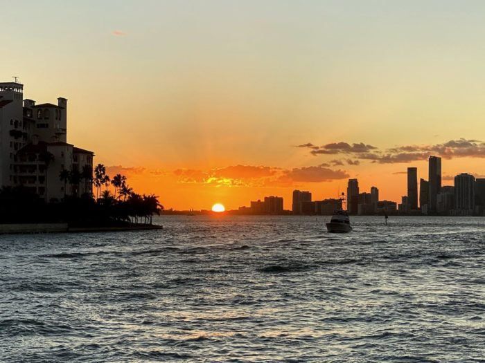 Orange sunset over miami