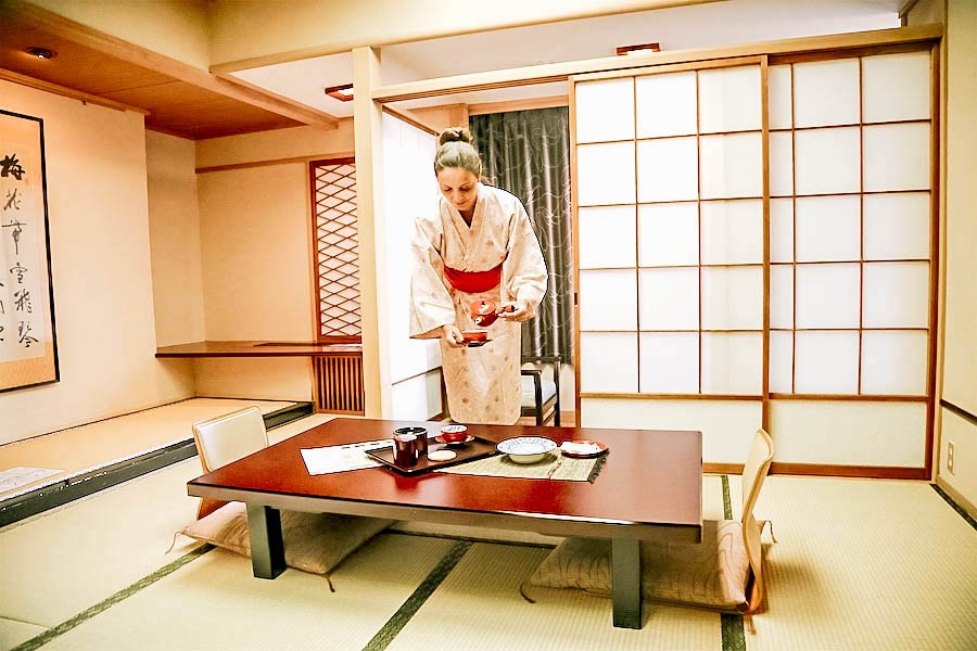 Annette White at a Japanese ryokan Inn