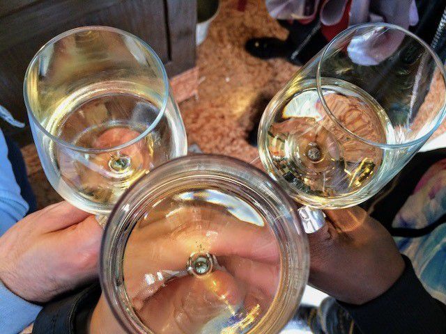 wine glasses cheers in Venice