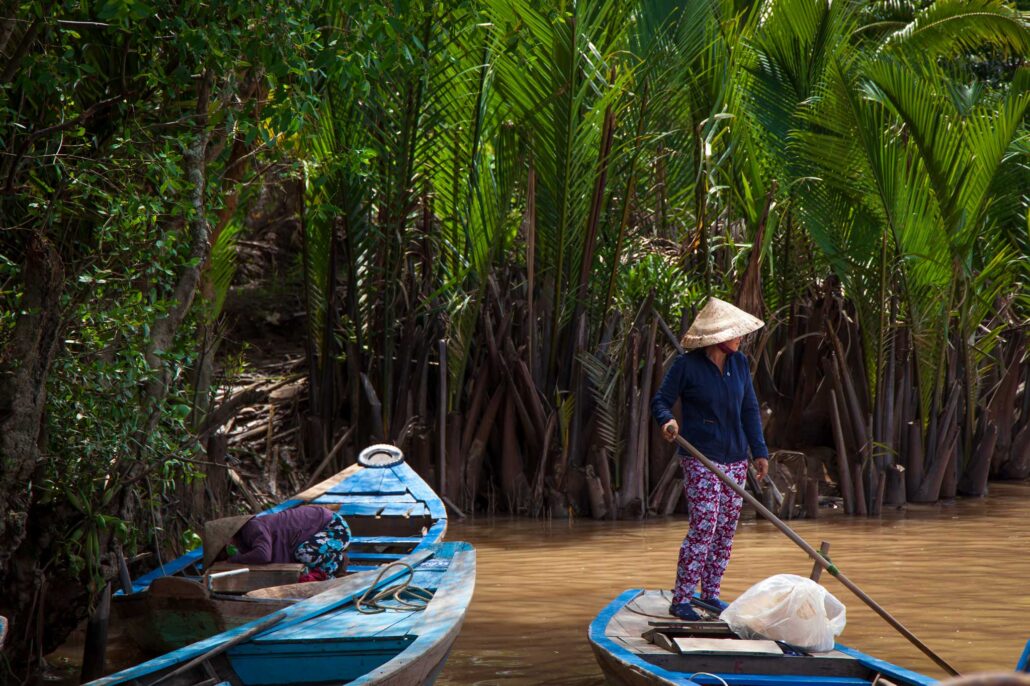 Tourist boats on the Mekong Delta