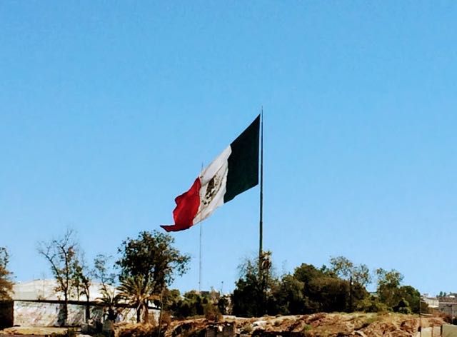 Visiting Tijuana from San Diego - Mexican flag
