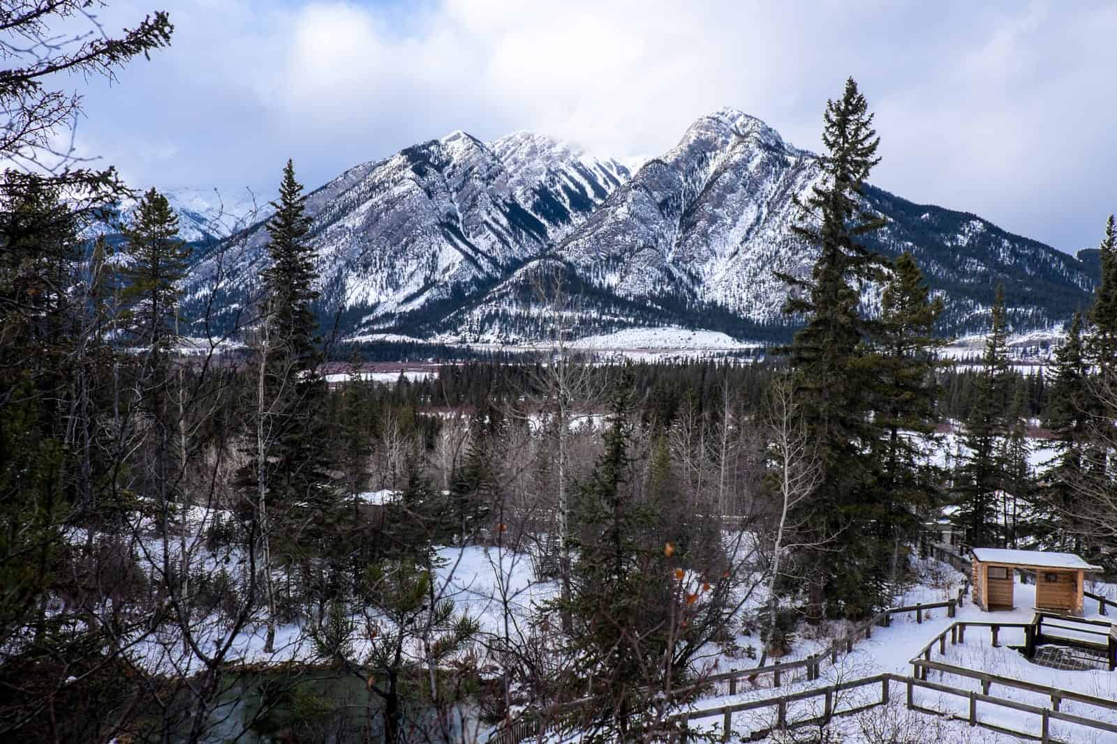 Mountains covered in snow in Banff National Park