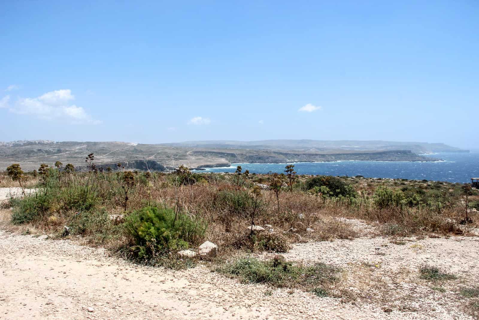 The rugged coastline of South Malta