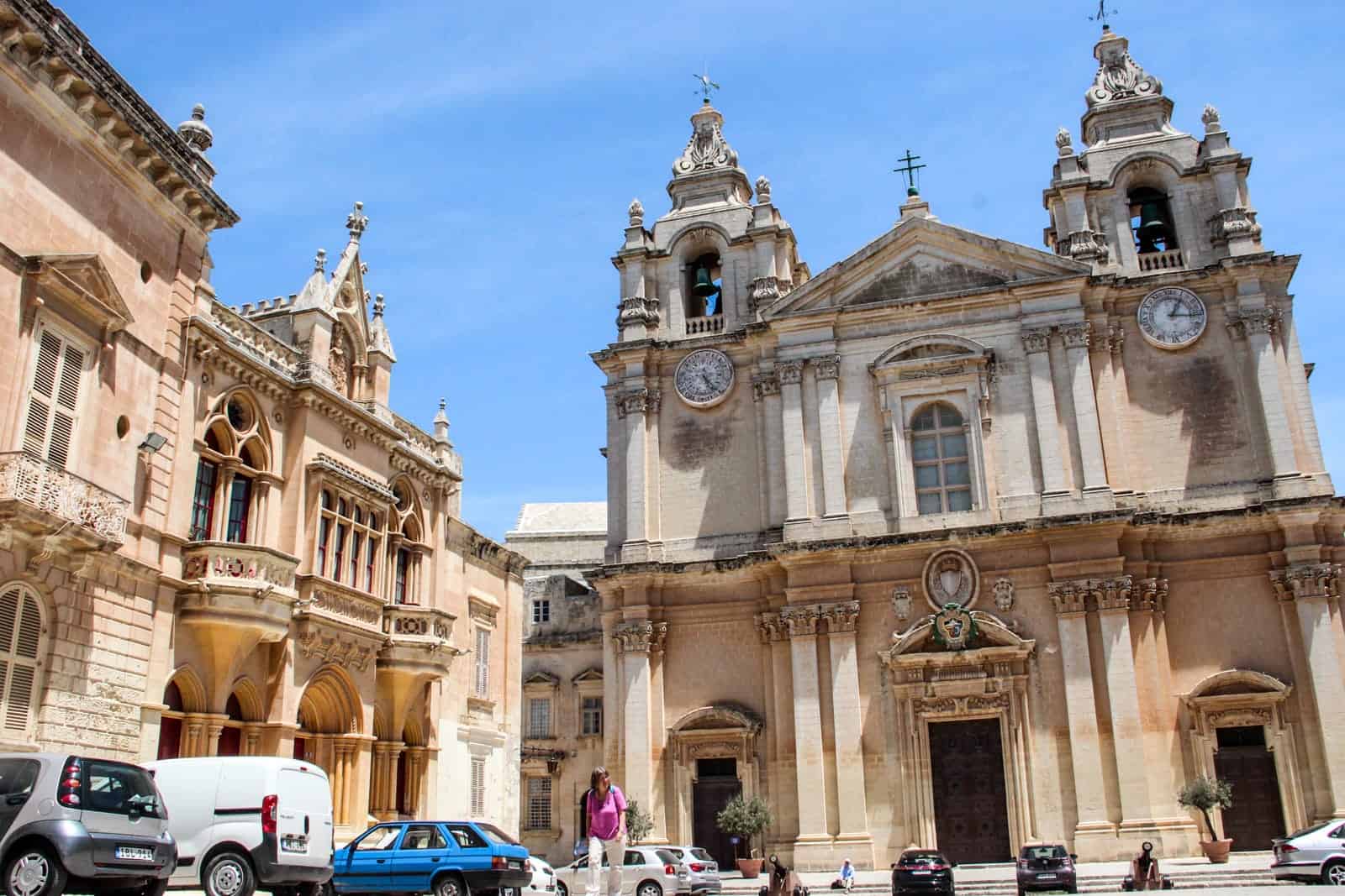 A church that stands in the old Medieval city of Mdina in Malta 