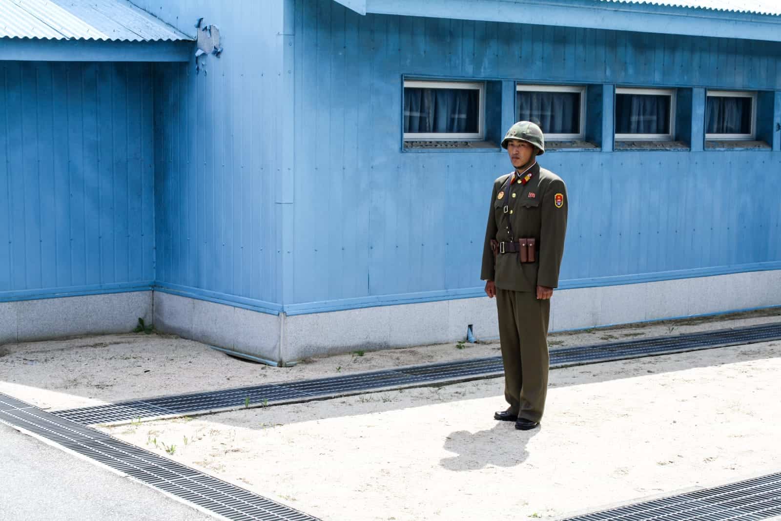 North Korean guard at the DMZ