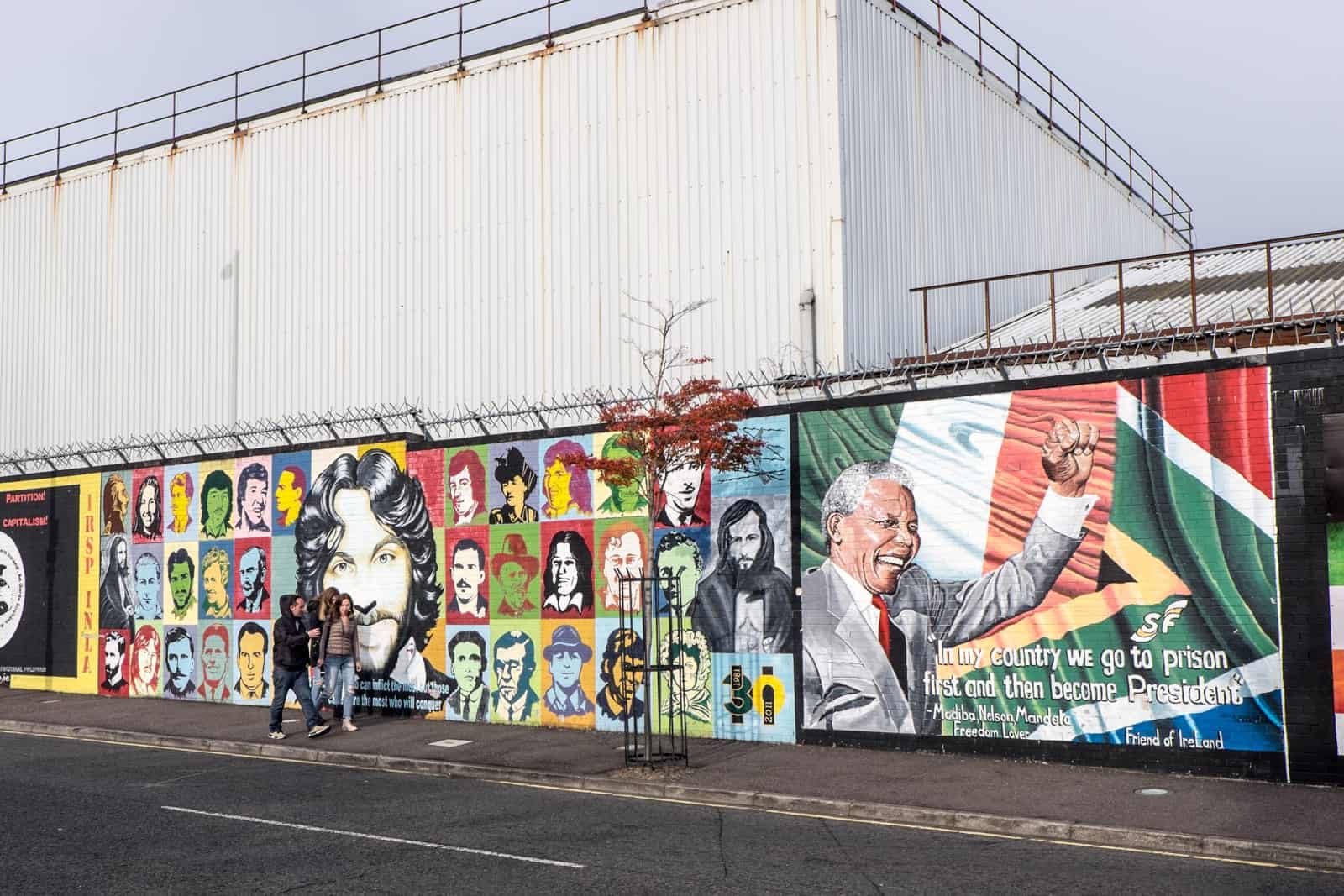 Wall murals on the Falls Road in Belfast, Northern Ireland