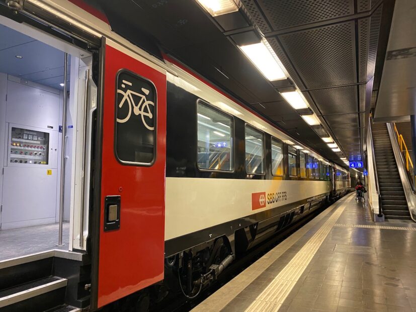 Swiss train at Geneva Airport