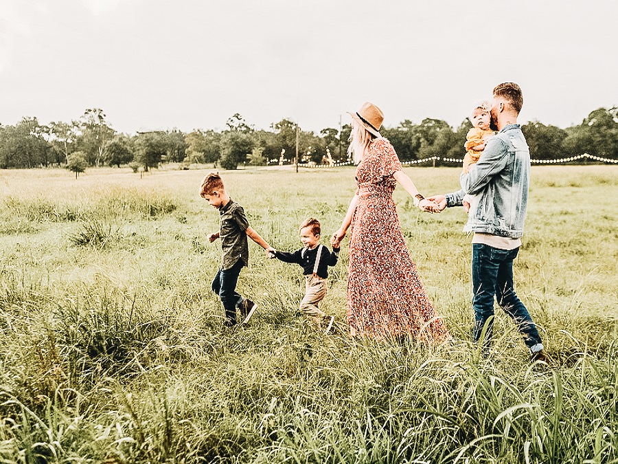 Family hiking