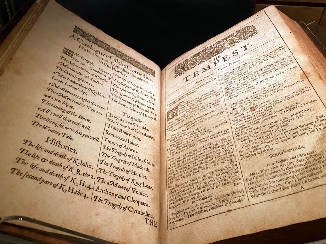 Copy of the First Folio collection of Shakespeare's works