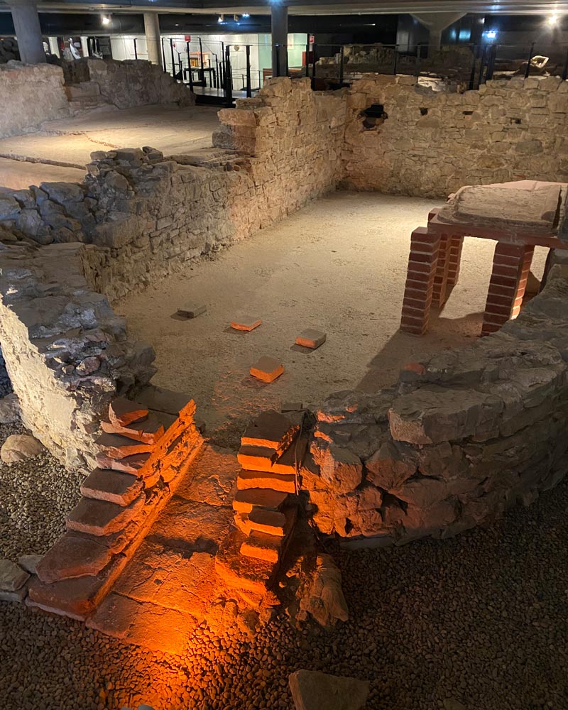 Inside the Roman baths, Gijón Spain