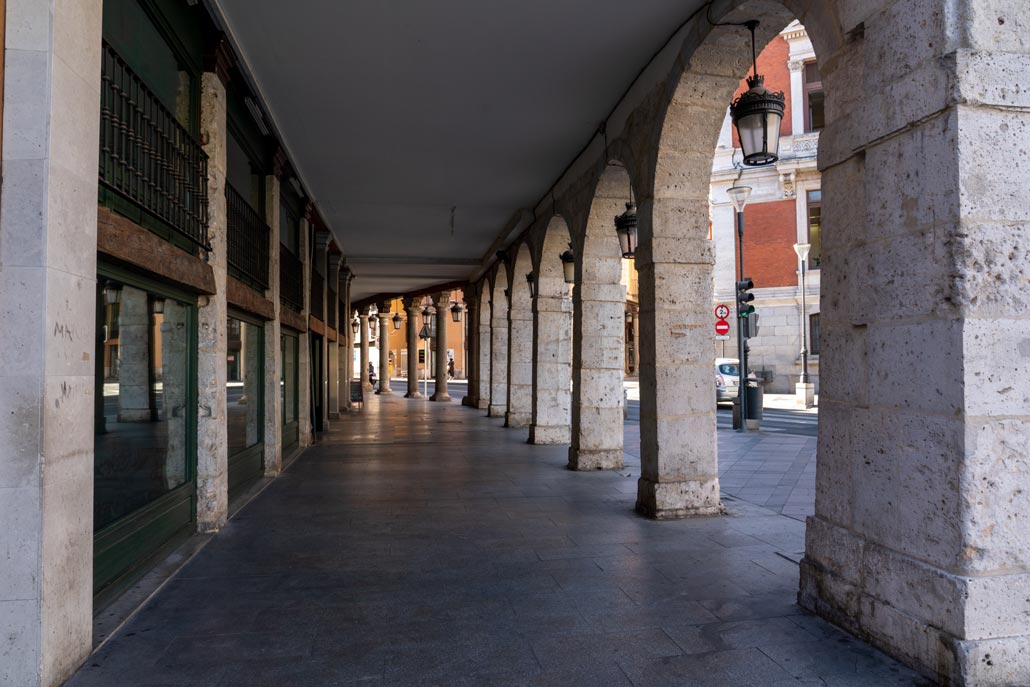 Historic porticos in Valladolid