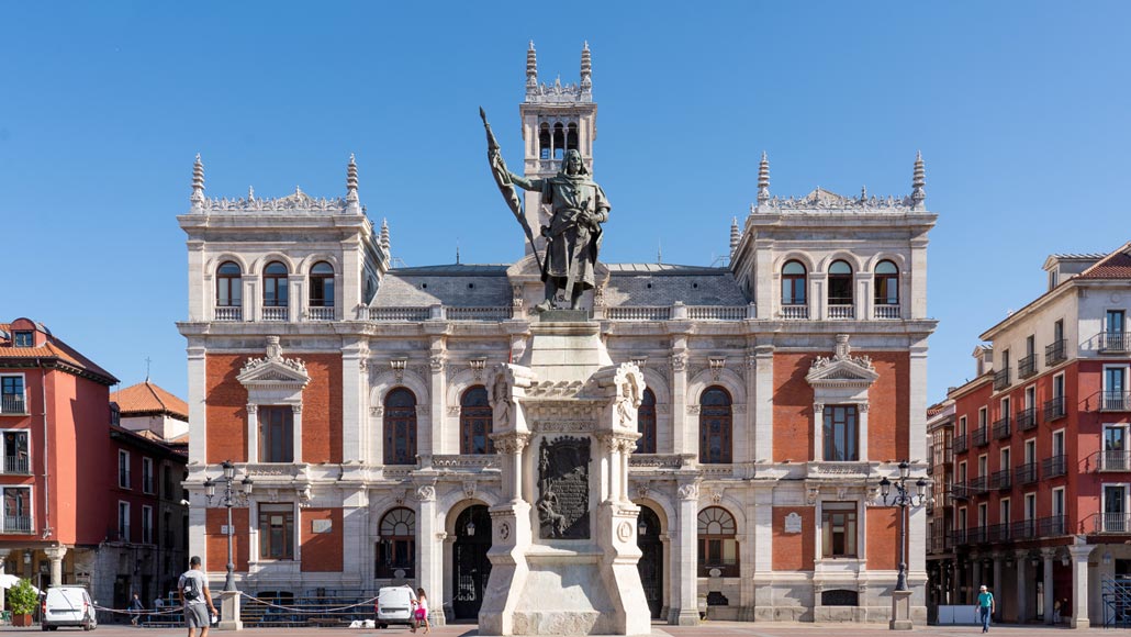 Plaza Mayor and Statue, Valladolid, Spain