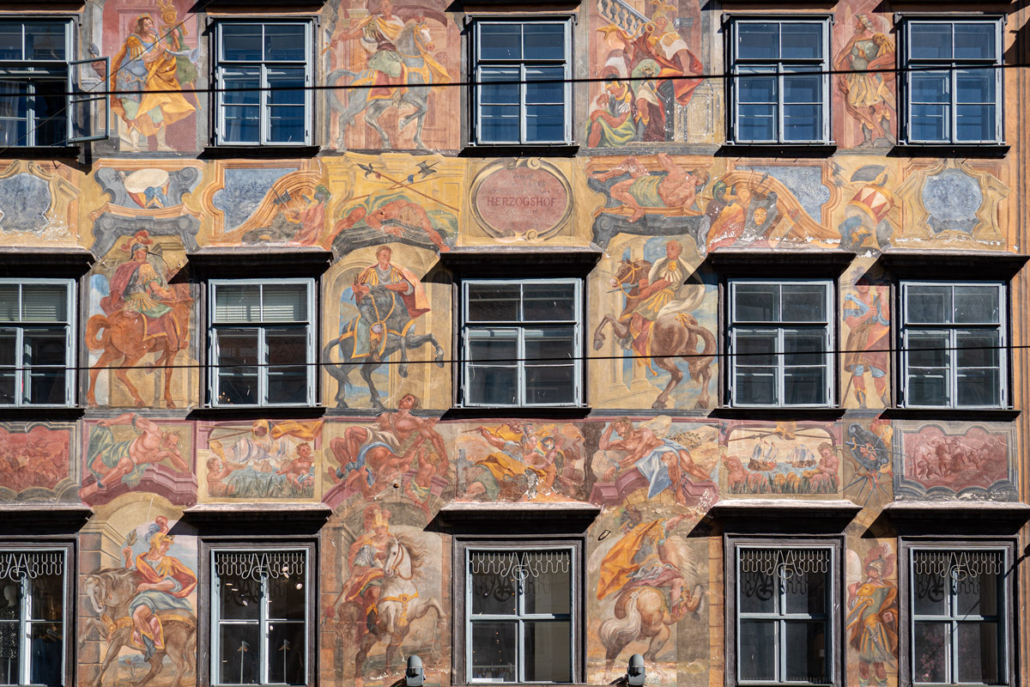 A detailed façade in Graz Old Town
