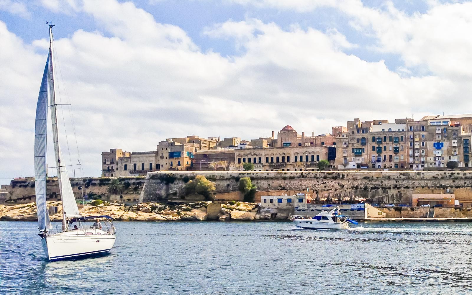 Boats in the Maltese harbour