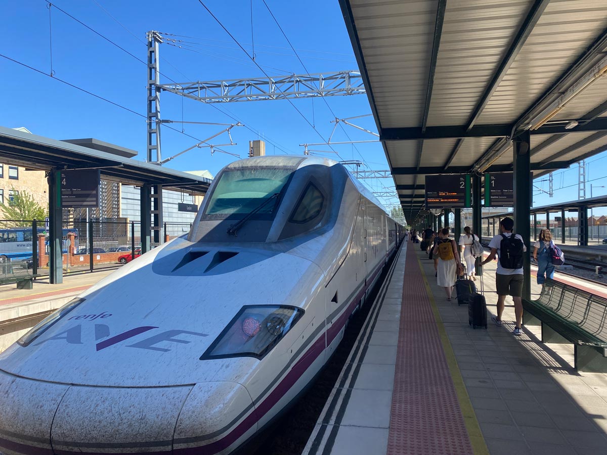 Travel across Spain by train