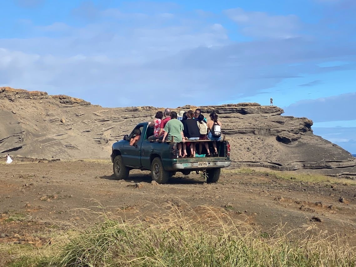 4x4 driving to green sand beach