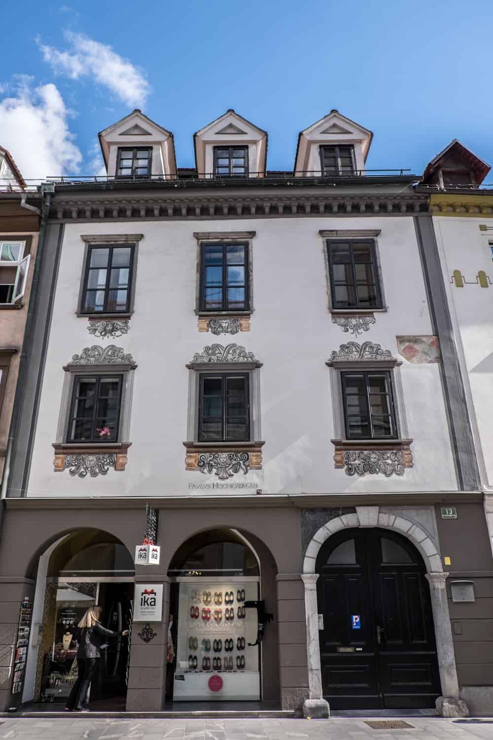 Renaissance era and Baroque buildings in Ljubljana Old Town, Slovenia