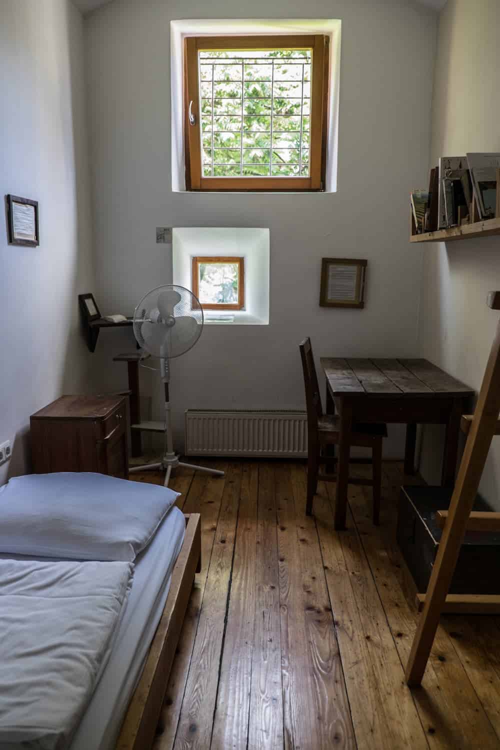 Inside the former prison turned hostel Celica in Metelkova, Ljubljana, Slovenia