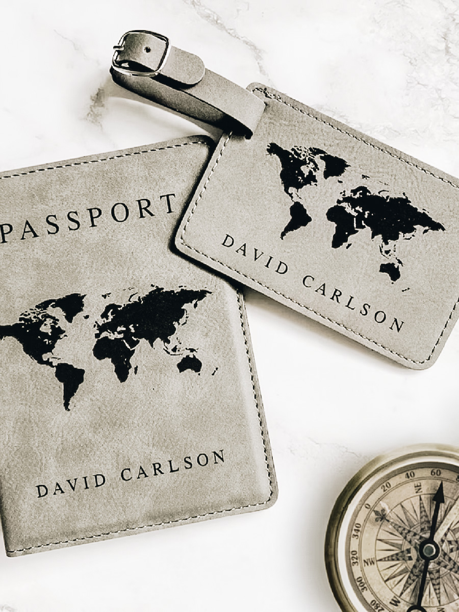 Personalized Passport Cover & Luggage Tag Set
