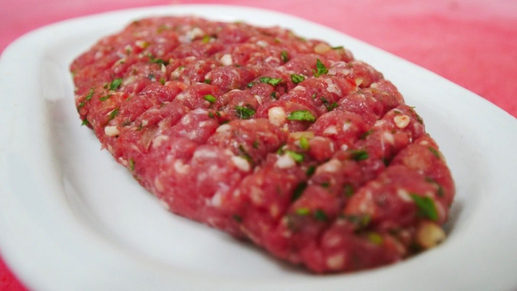 Kibbeh Naaye, a popular Lebanese raw meat dish