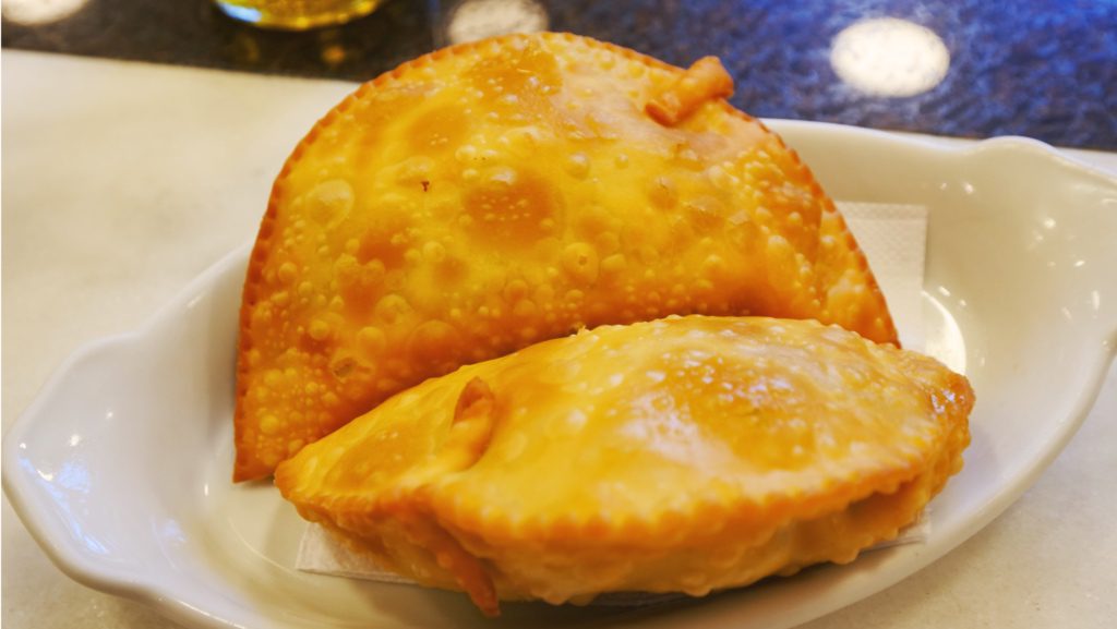 Pasteles, a Brazilian food similar to an empanada or a calzone