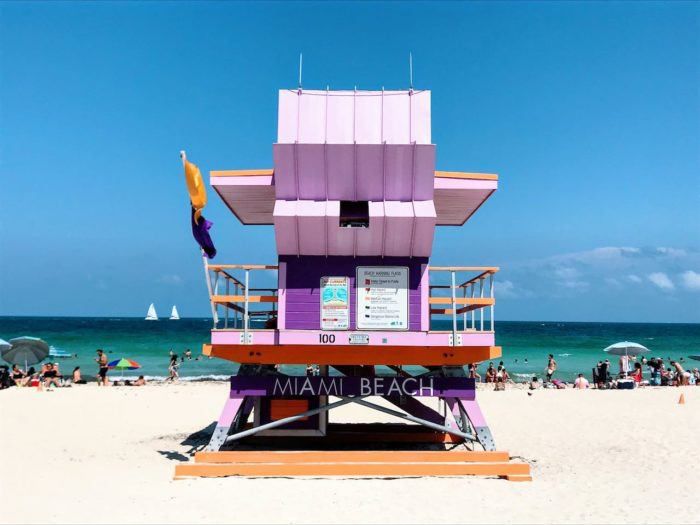 lifeguard station Miami Beach pink