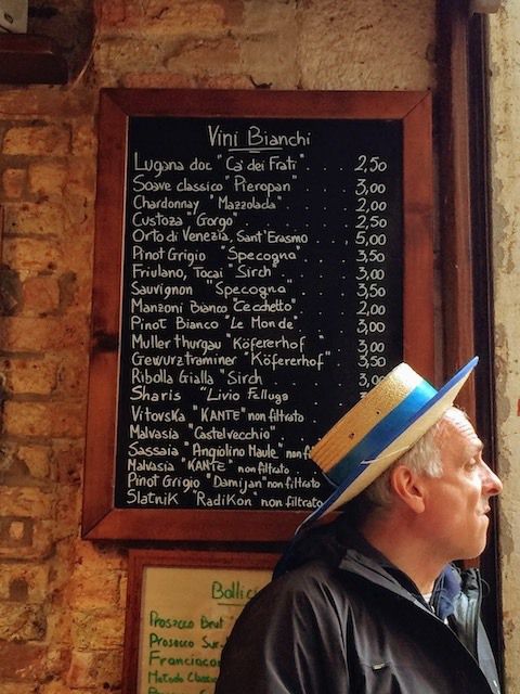 gondola driver in Venice bar