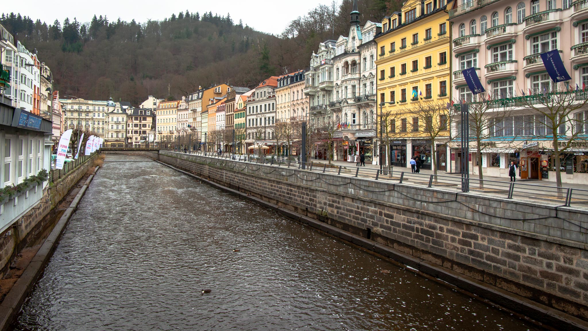 The Tepla river running through Karlovy Vary
