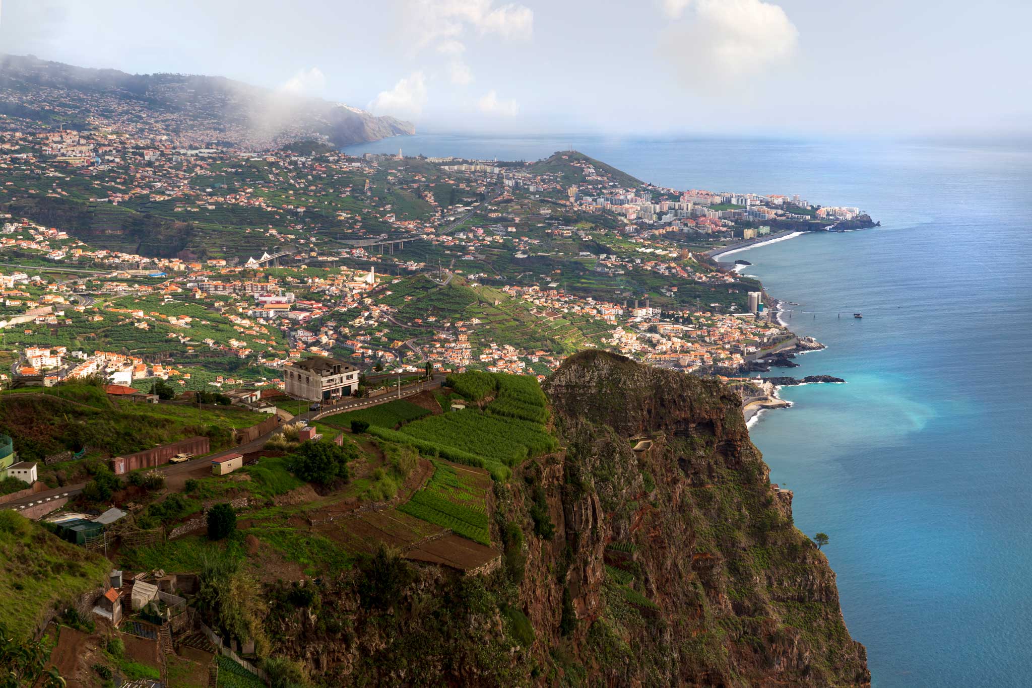 The view Cabo Girao across to Funchal