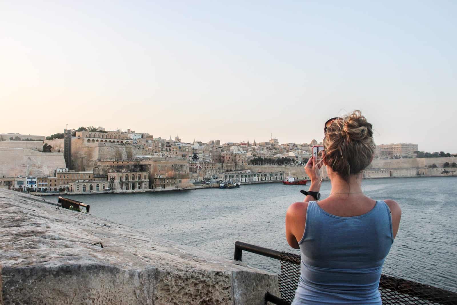 The viewpoint in Senglea in Malta with a hidden view to Valletta