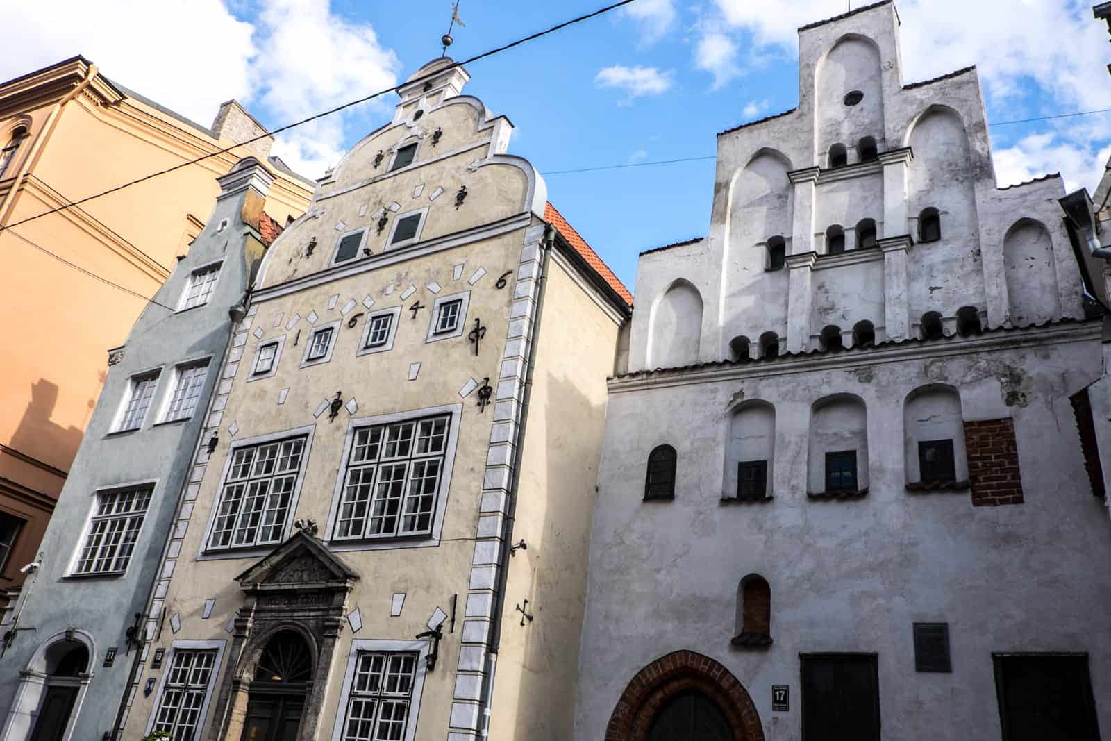 The famous Three Brothers buildings in Riga, Latvia 