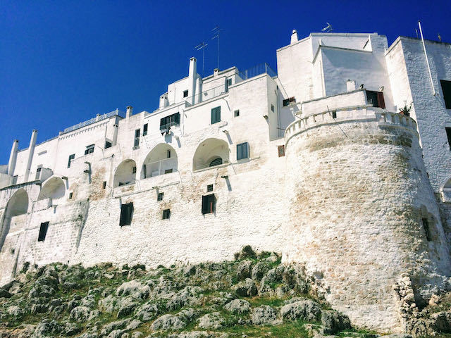 White castle against blue sky in Ostuni