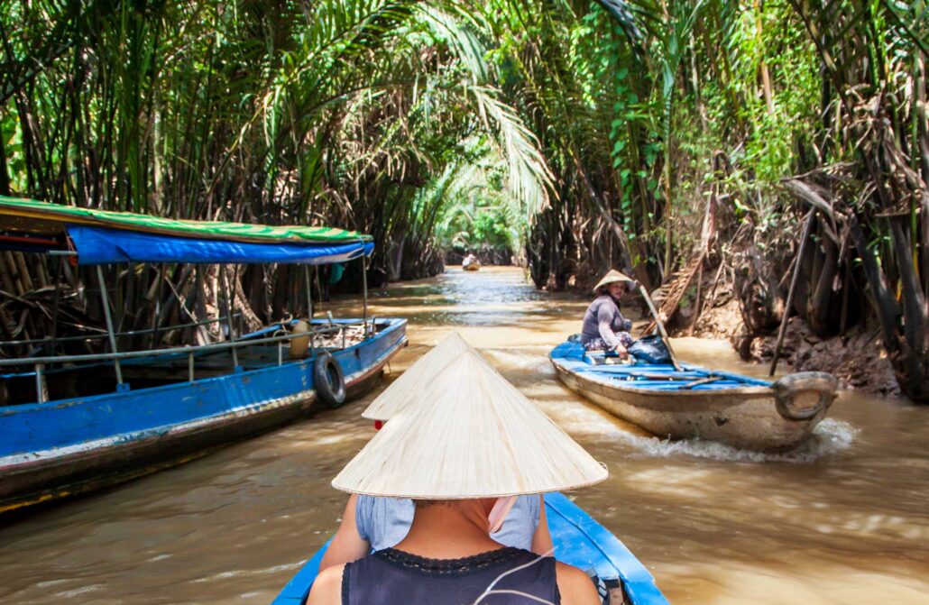 The more typical point to visit the Mekong Delta
