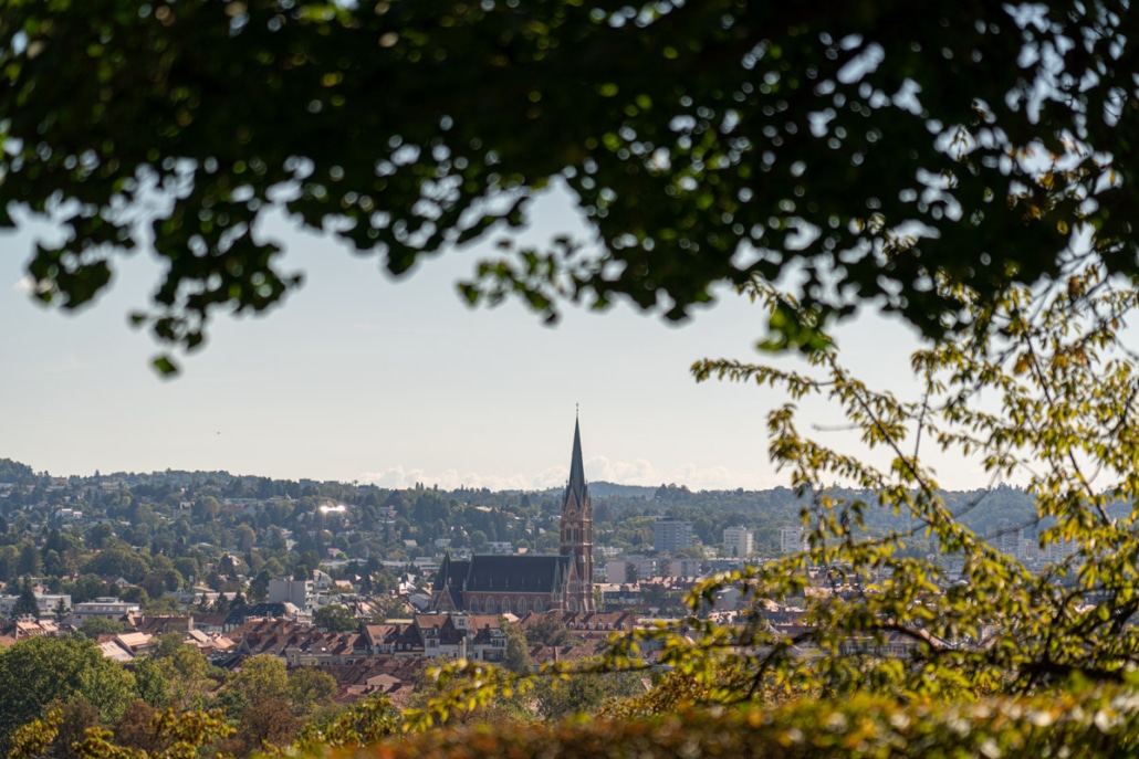 Green Graz views over the city and church spire